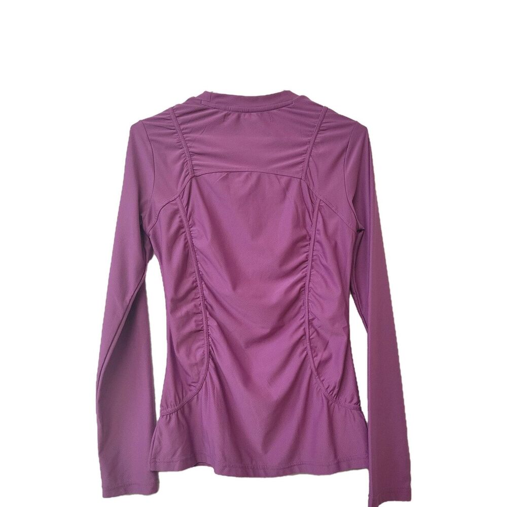 Athleta Fitted Ruched Active Breathe Long Sleeve Purple Women's Top Size S - Picture 2 of 6